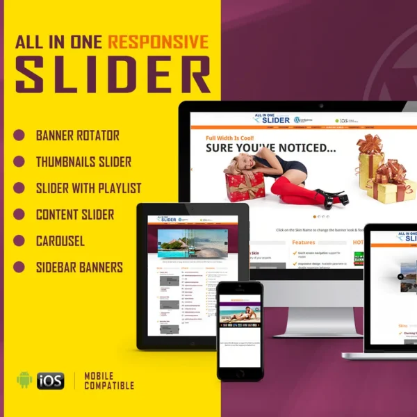 All In One Slider Plugin – এক প্লাগইনে ৫টি স্লাইডার ফিচার (Responsive + Touch Support)